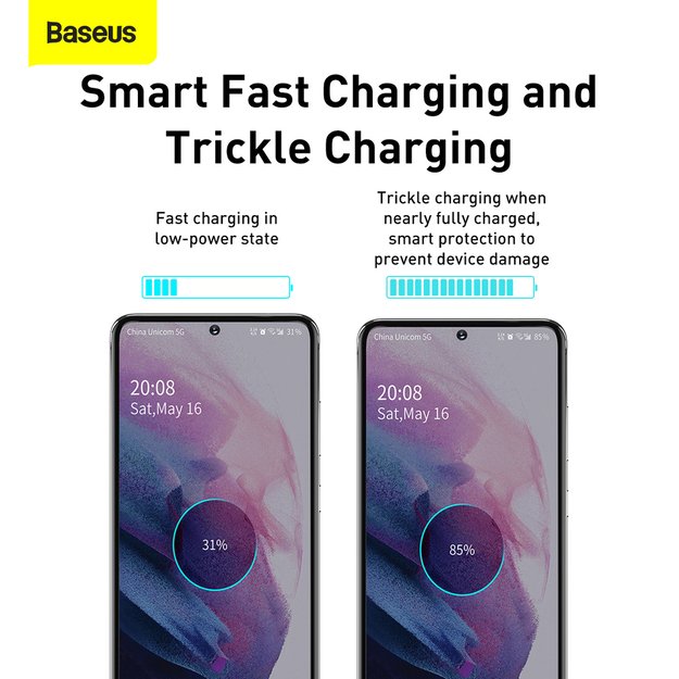 Baseus Si USB-C 25W 3A fast charger with USB-C / USB-C 1m cable - white 17