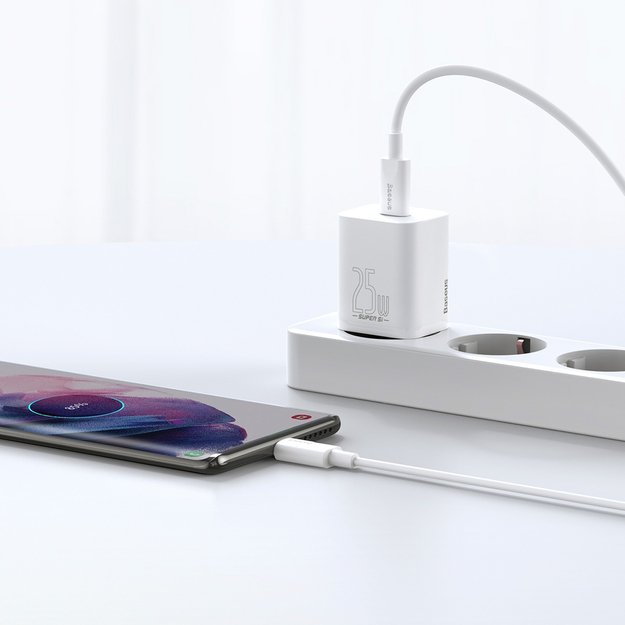 Baseus Si USB-C 25W 3A fast charger with USB-C / USB-C 1m cable - white 10
