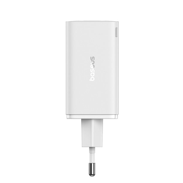 Baseus GaN6 Pro Charger 65W 2 x USB-C 2 x USB-A with Black USB-C Cable 100W 1m - White 5