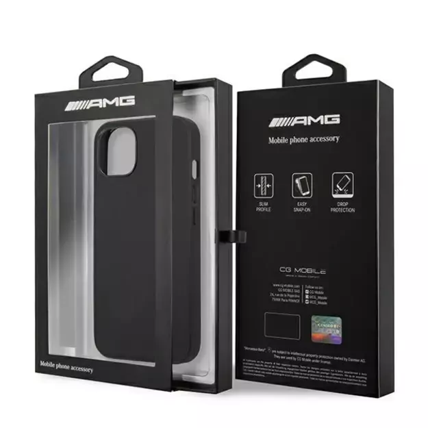 AMG AMHCP13SDOLBK iPhone 13 mini 5,4  czarny/black hardcase Leather Hot Stamped 14