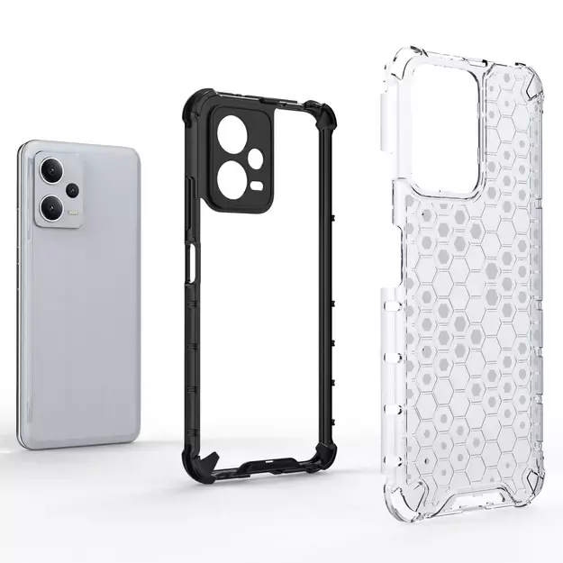 Honeycomb case for Xiaomi Redmi Note 12 5G / Poco X5 5G armored hybrid cover black 6