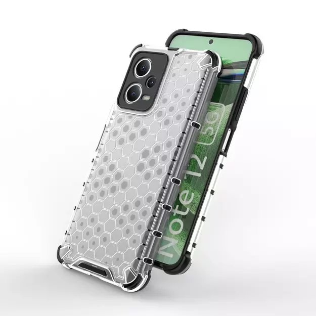 Honeycomb case for Xiaomi Redmi Note 12 5G / Poco X5 5G armored hybrid cover black 12