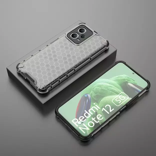 Honeycomb case for Xiaomi Redmi Note 12 5G / Poco X5 5G armored hybrid cover black 21