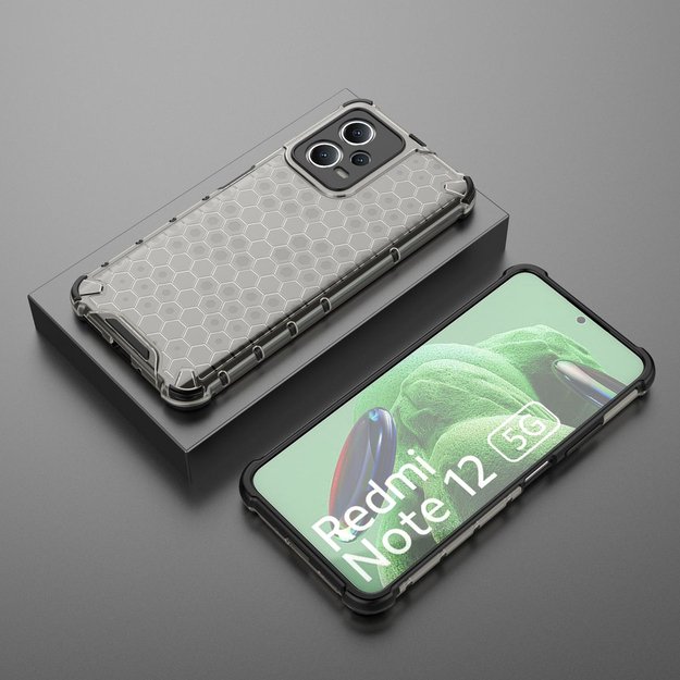 Honeycomb case for Xiaomi Redmi Note 12 5G / Poco X5 5G armored hybrid cover black 4