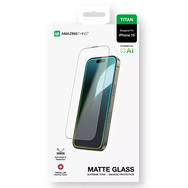 AmazingThing Titan Matte Glass tempered glass for iPhone 16 10