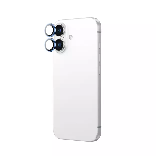 AmazingThing AR Aluminum 2 Lens Glass with Camera Lens Frame for iPhone 16 / 16 Plus - Blue 6
