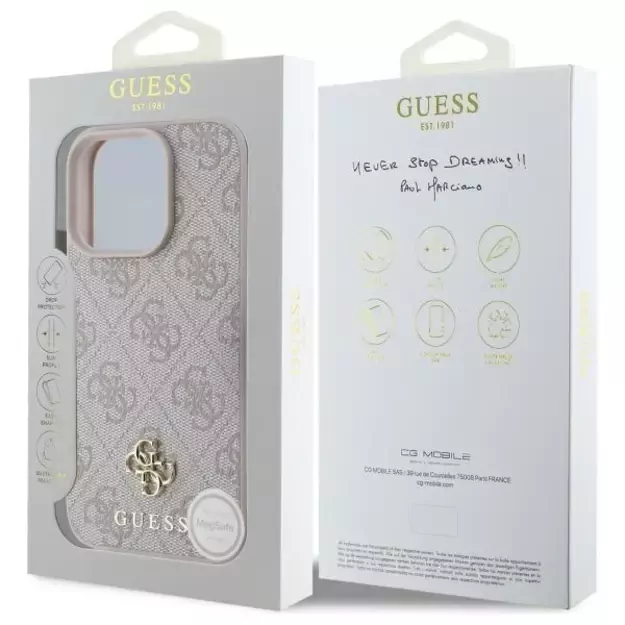 Guess 4G Small Classic MagSafe Case for iPhone 16 Pro Max - Pink 6