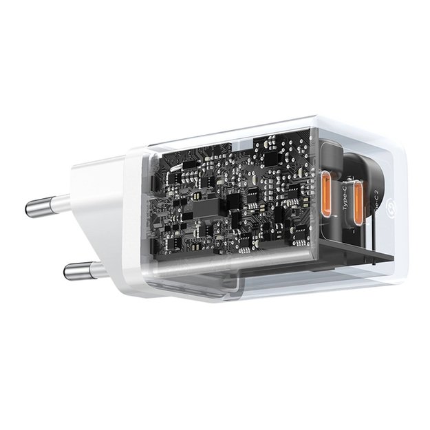 Baseus GaN5 Pro 40W 2xUSB-C Wall Charger - White 5