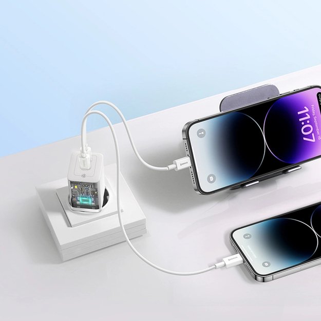 Baseus GaN5 Pro 40W 2xUSB-C Wall Charger - White 9