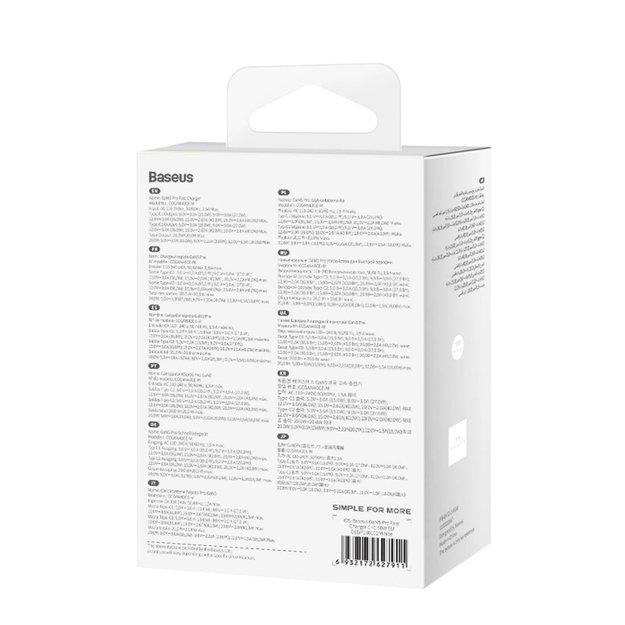 Baseus GaN5 Pro 40W 2xUSB-C Wall Charger - White 7