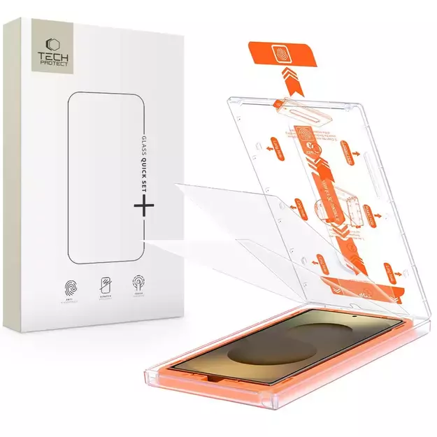 Tech-Protect Quick Set+ Tempered Glass for Samsung Galaxy S25 Ultra - Transparent