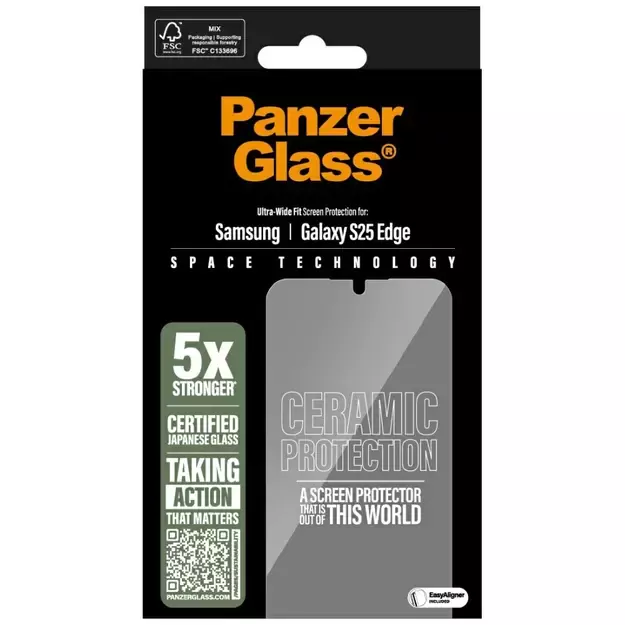 PanzerGlass Ultra-Wide Fit Ceramic Glass for Samsung Galaxy S25 Edge - Clear 3