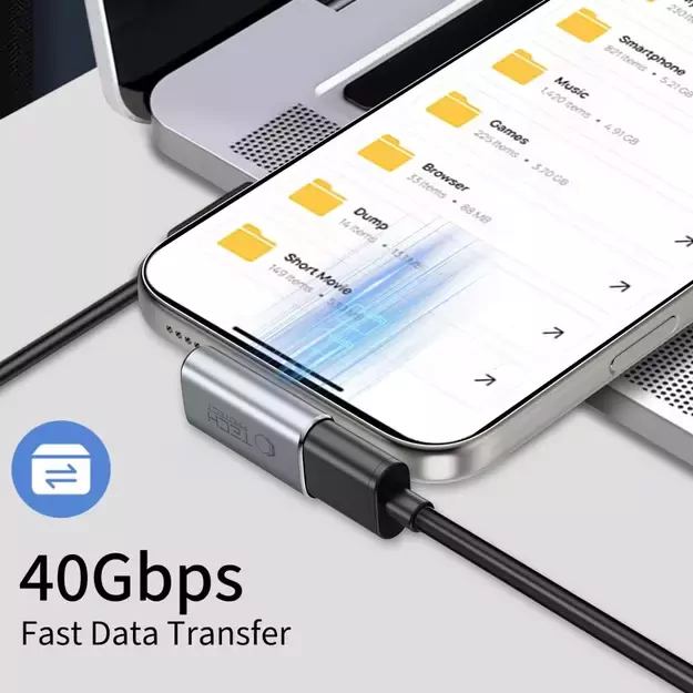 Tech-Protect Ultraboost AA03 USB-C Angled Adapter - Gray 2