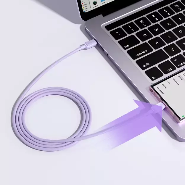 Joyroom Multi-Color Series A14 USB-C / USB-C 100W Cable 1.2m - Purple 12