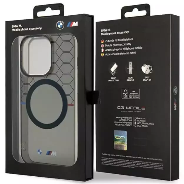 Case BMW BMHMP14XHGPK iPhone 14 Pro Max 6.7&quot  grey/grey hardcase Pattern MagSafe 7