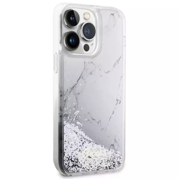 Guess GUHCP14XLCSGSGH iPhone 14 Pro Max 6.7  white/white hardcase Liquid Glitter Marble 3