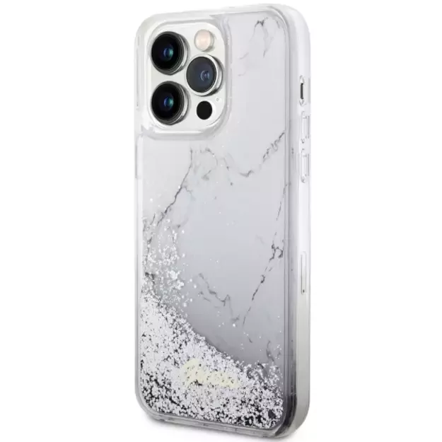 Guess GUHCP14XLCSGSGH iPhone 14 Pro Max 6.7  white/white hardcase Liquid Glitter Marble 1