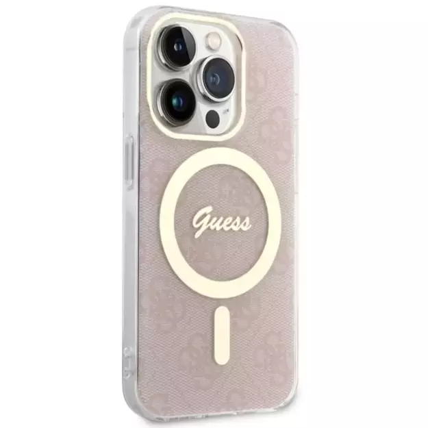 Guess GUHMP14LH4STP iPhone 14 Pro 6.1  pink/pink hardcase 4G MagSafe 11