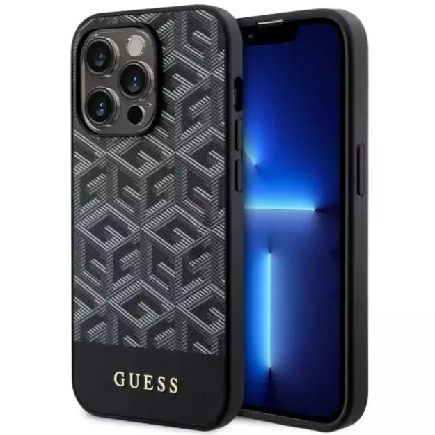 Guess GUHMP14LHGCFSEK iPhone 14 Pro 6.1&quot  black/black hardcase GCube Stripes MagSafe