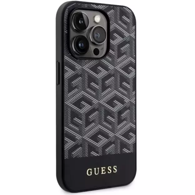 Guess GUHMP14LHGCFSEK iPhone 14 Pro 6.1&quot  black/black hardcase GCube Stripes MagSafe 3