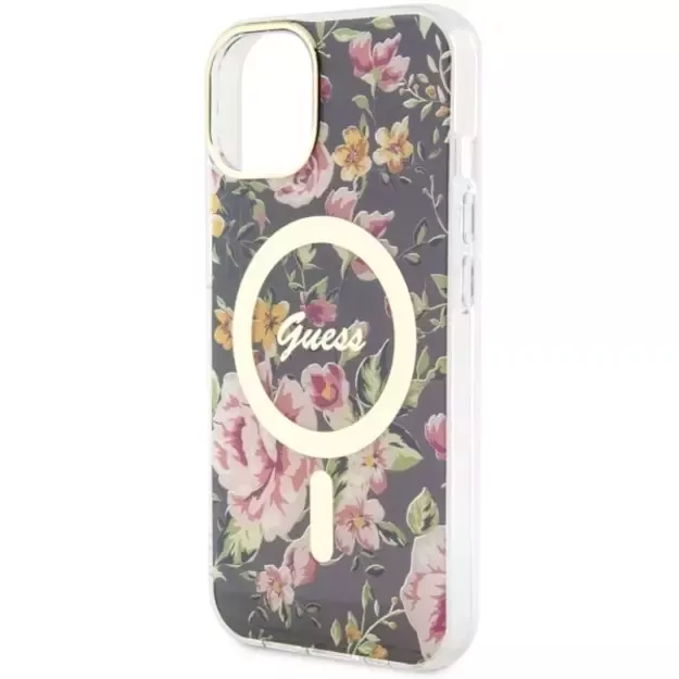Guess GUHMP14MHCFWSK iPhone 14 Plus 6.7  black/black hardcase Flower MagSafe 5