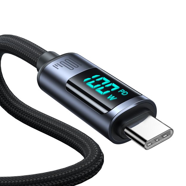 Joyroom Prism Series A16 USB-C / USB-C 100W 1.2m Cable with LED Display - Black 10
