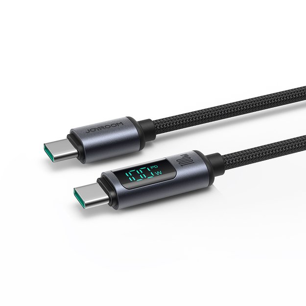 Joyroom Prism Series A16 USB-C / USB-C 100W 1.2m Cable with LED Display - Black 8