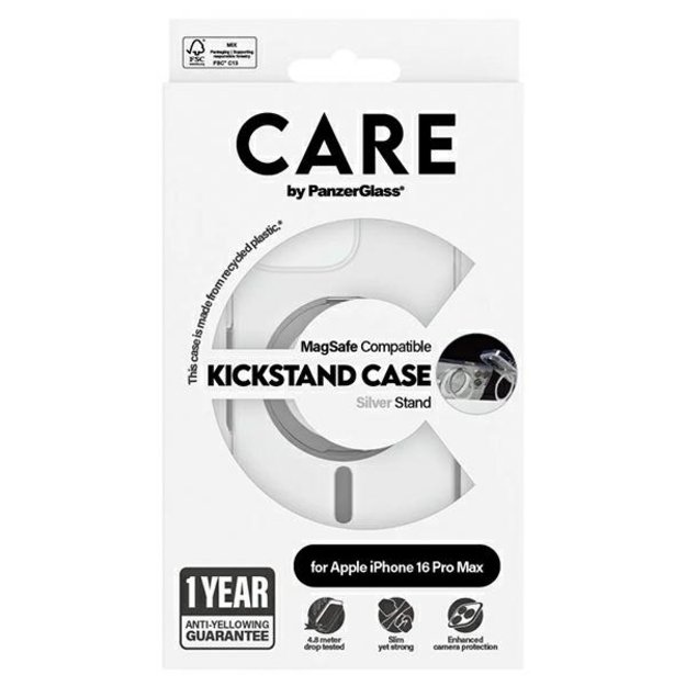 CARE by PanzerGlass Feature Kickstand Case iPhone 16 Pro Max 6.9&quot  silver/silver MagSafe 1328 4