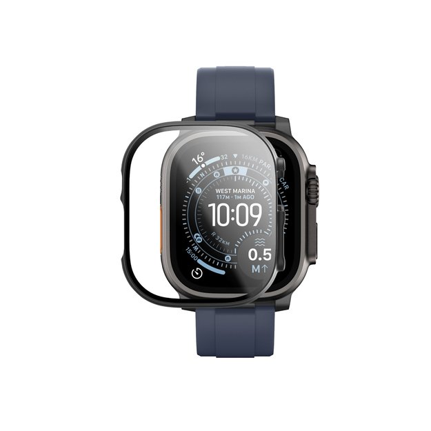 AmazingThing Radix Glass Screen Protector with Case for Apple Watch UItra 3 49mm - Black 3