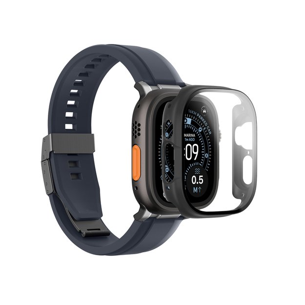 AmazingThing Radix Glass Screen Protector with Case for Apple Watch UItra 3 49mm - Black 4