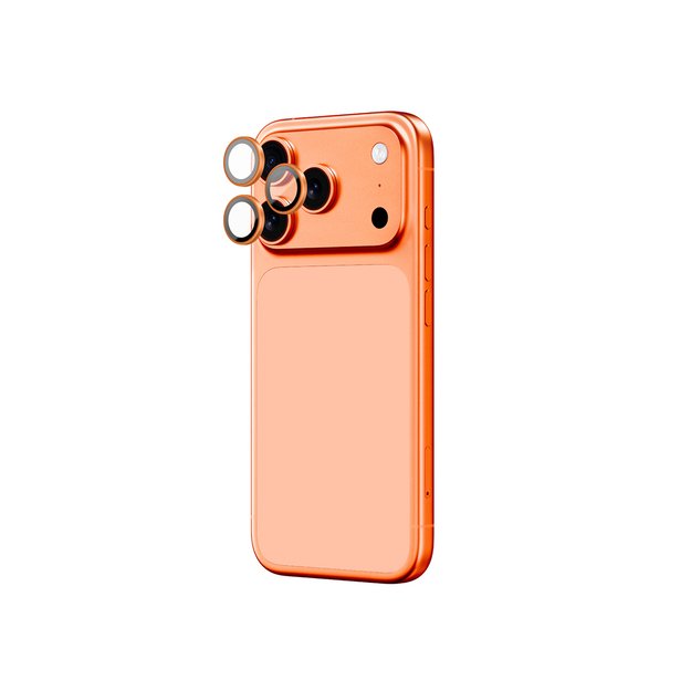 AmazingThing AR Sapphire Camera Lens Glass for iPhone 17 Pro / Pro Max - with Orange Frame