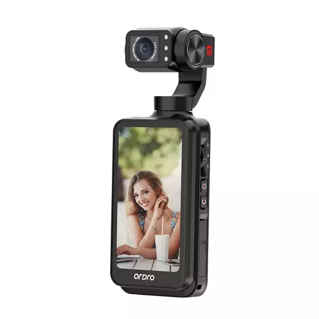 Ordro Pocket M5 3-Axis Gimbal Camera, 5K, for Vlogging and YouTube – Black 1