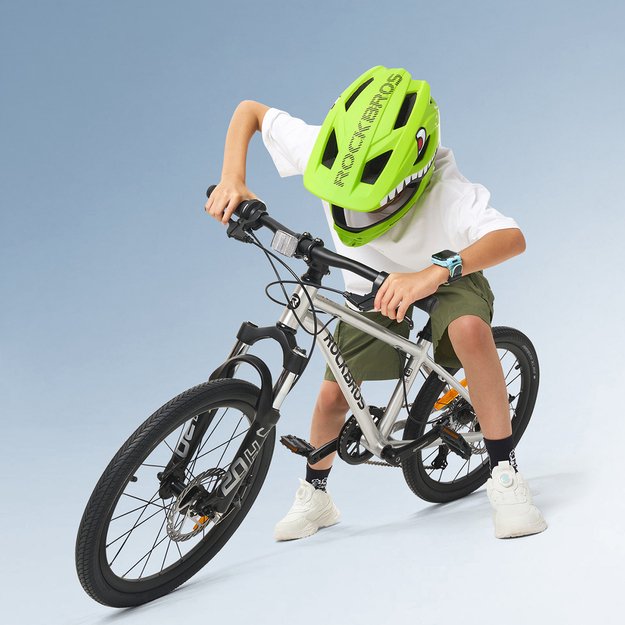 Rockbros TT-32003 Shark Children' s Bike Helmet with Detachable Jaw Size S (48-52) - Green 6