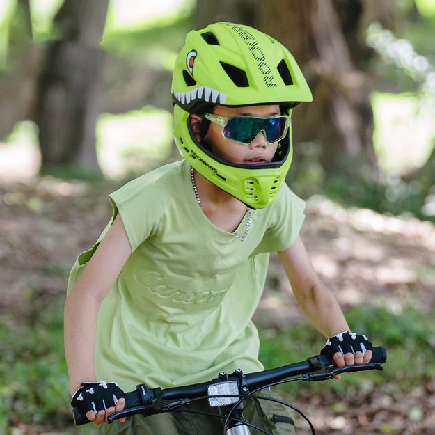 Rockbros TT-32003 Shark Children' s Bike Helmet with Detachable Jaw Size S (48-52) - Green 3