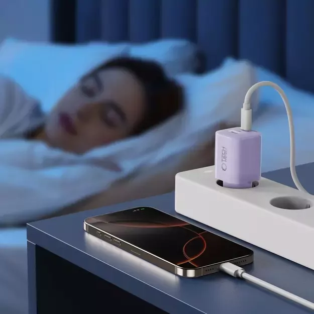 Tech-Protect NCM33 PD 33W QC3.0 USB-C / USB-C Wall Charger - Purple 6