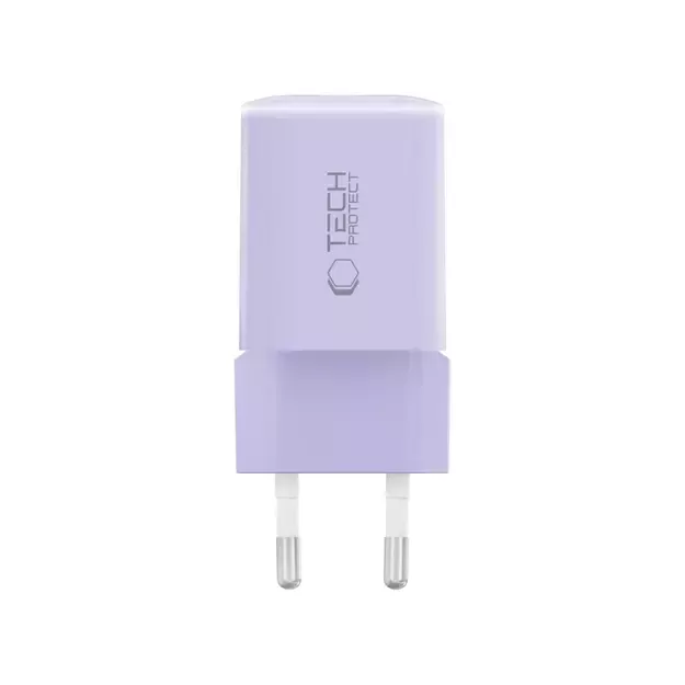 Tech-Protect NCM33 PD 33W QC3.0 USB-C / USB-C Wall Charger - Purple 2