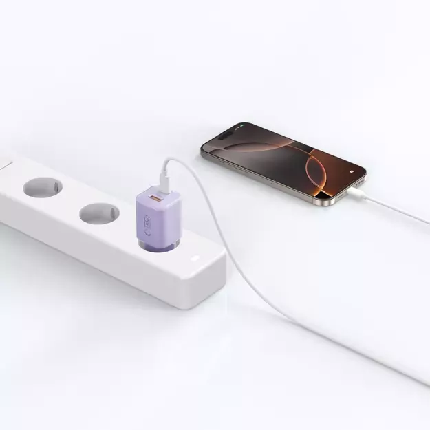 Tech-Protect NCM33 PD 33W QC3.0 USB-C / USB-C Wall Charger - Purple 5