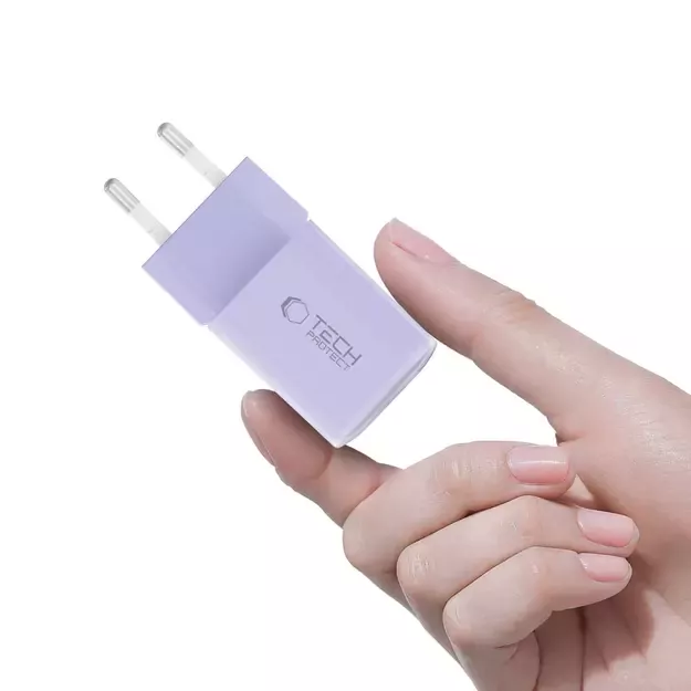 Tech-Protect NCM33 PD 33W QC3.0 USB-C / USB-C Wall Charger - Purple 4