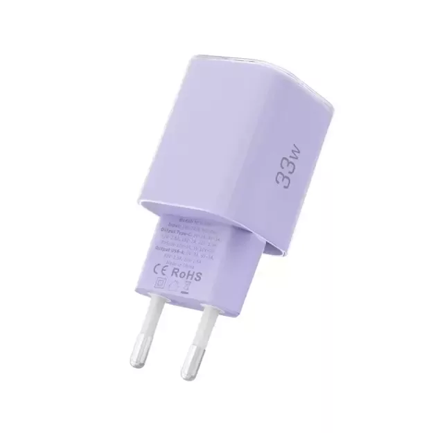 Tech-Protect NCM33 PD 33W QC3.0 USB-C / USB-C Wall Charger - Purple 3