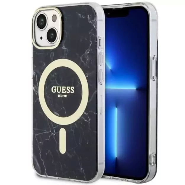 Guess GUHMP14MPCUMAK iPhone 14 Plus 6.7  black/black hardcase Marble MagSafe