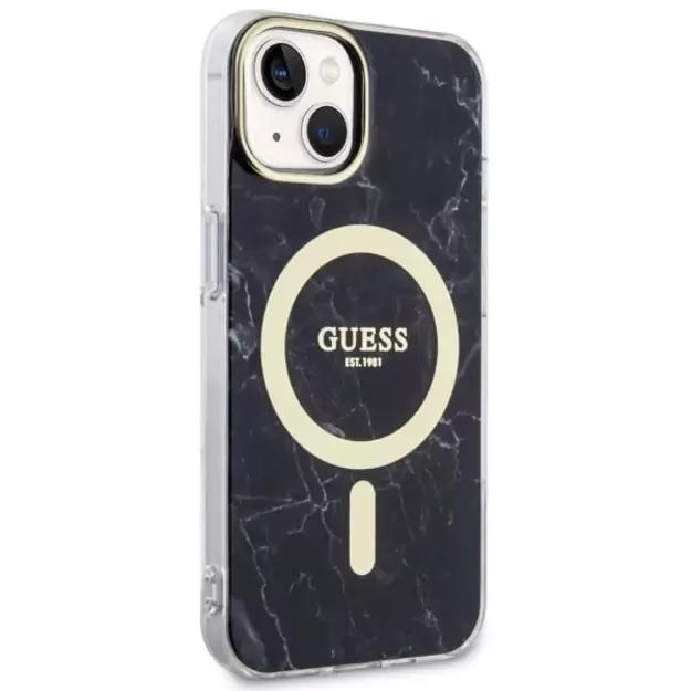 Guess GUHMP14MPCUMAK iPhone 14 Plus 6.7  black/black hardcase Marble MagSafe 3
