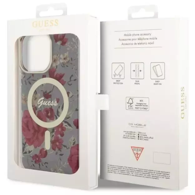 Guess GUHMP14XHCFWSA iPhone 14 Pro Max 6.7&quot  green/khaki hardcase Flower MagSafe 7
