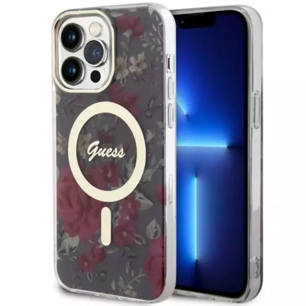 Guess GUHMP14XHCFWSA iPhone 14 Pro Max 6.7&quot  green/khaki hardcase Flower MagSafe