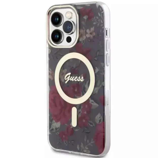 Guess GUHMP14XHCFWSA iPhone 14 Pro Max 6.7&quot  green/khaki hardcase Flower MagSafe 1