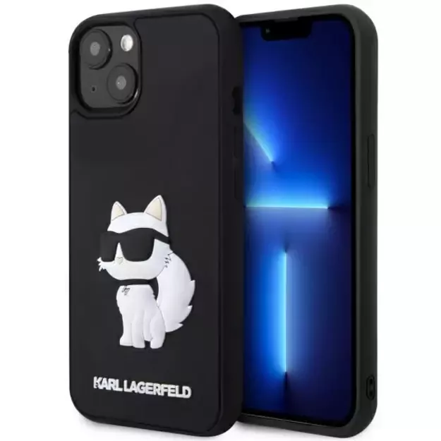 Karl Lagerfeld KLHCP14S3DRKHNK iPhone 14 6.1&quot  black/black hardcase Rubber Choupette 3D