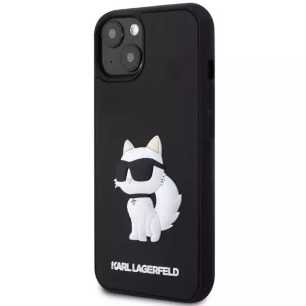 Karl Lagerfeld KLHCP14S3DRKHNK iPhone 14 6.1&quot  black/black hardcase Rubber Choupette 3D 1