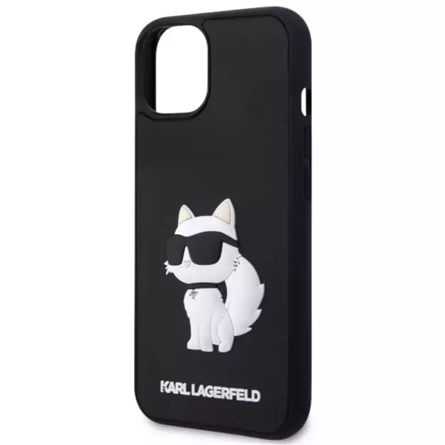 Karl Lagerfeld KLHCP14S3DRKHNK iPhone 14 6.1&quot  black/black hardcase Rubber Choupette 3D 5