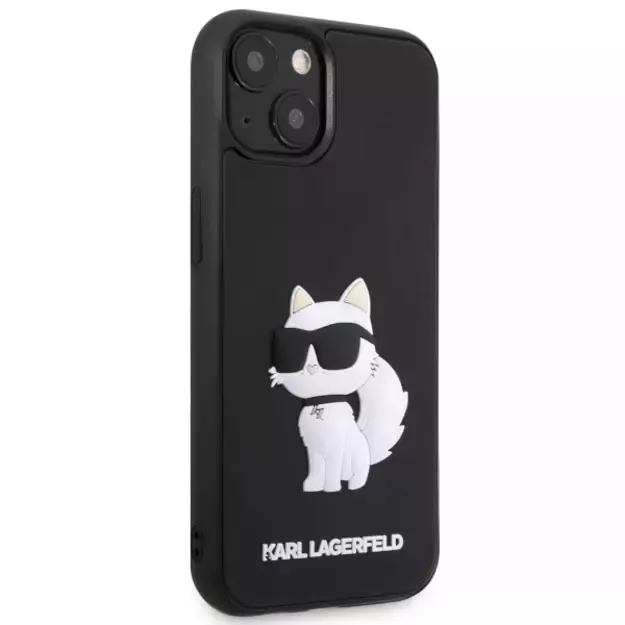 Karl Lagerfeld KLHCP14S3DRKHNK iPhone 14 6.1&quot  black/black hardcase Rubber Choupette 3D 3