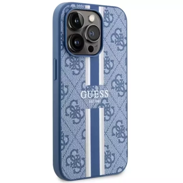 Guess GUHMP14LP4RPSB iPhone 14 Pro 6.1&quot  blue/blue hardcase 4G Printed Stripes MagSafe 10