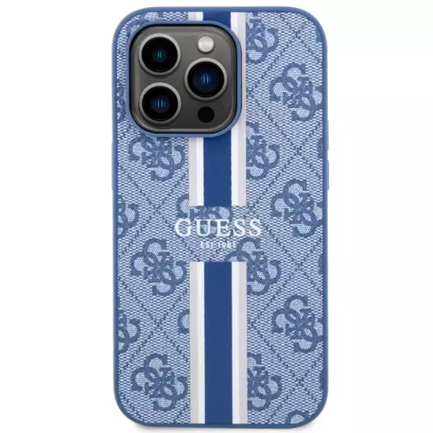 Guess GUHMP14LP4RPSB iPhone 14 Pro 6.1&quot  blue/blue hardcase 4G Printed Stripes MagSafe 9